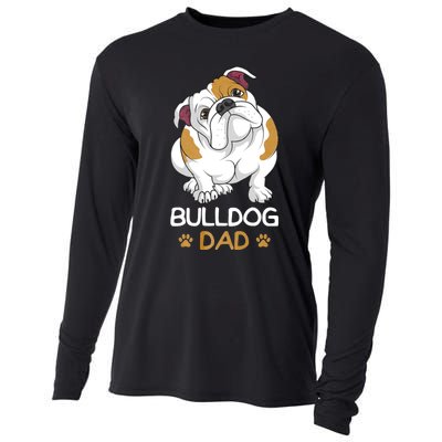 Bulldog Dad Funny English Bulldog Dog Owner Cooling Performance Long Sleeve Crew