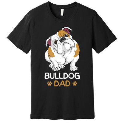 Bulldog Dad Funny English Bulldog Dog Owner Premium T-Shirt