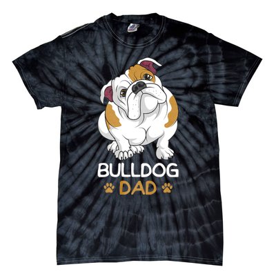 Bulldog Dad Funny English Bulldog Dog Owner Tie-Dye T-Shirt