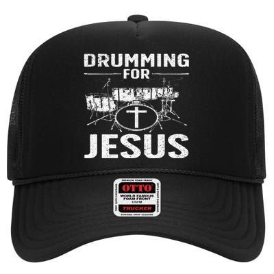 Best Drumming For Women Drummer Drum Drumming High Crown Mesh Back Trucker Hat