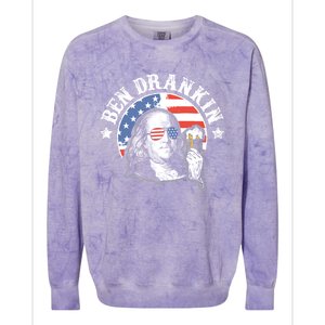 Ben Drankin Funny 4th Of July Patriotic Gift Colorblast Crewneck Sweatshirt