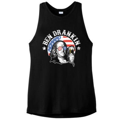 Ben Drankin Funny 4th Of July Patriotic Gift Ladies PosiCharge Tri-Blend Wicking Tank