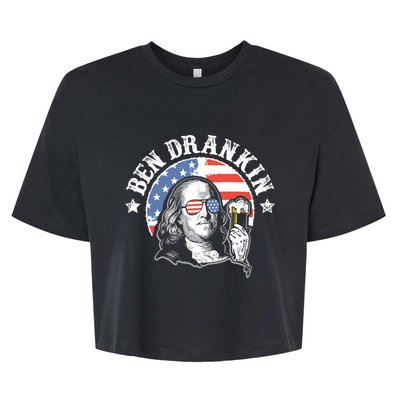 Ben Drankin Funny 4th Of July Patriotic Gift Bella+Canvas Jersey Crop Tee