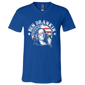 Ben Drankin Funny 4th Of July Patriotic Gift V-Neck T-Shirt