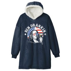 Ben Drankin Funny 4th Of July Patriotic Gift Hooded Wearable Blanket