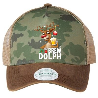 Brew Dolph Funny Rudolph Christmas Holiday Funny Gifts Legacy Tie Dye Trucker Hat