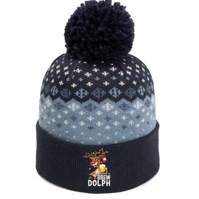 Brew Dolph Funny Rudolph Christmas Holiday Funny Gifts The Baniff Cuffed Pom Beanie