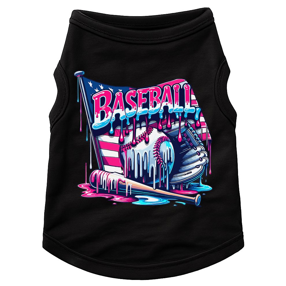Baseball Drip For Ice Cream Drip Bat Baseball Doggie Tank