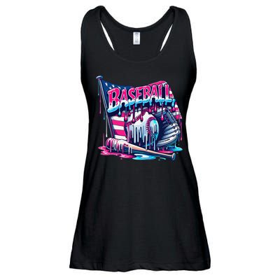 Baseball Drip For Ice Cream Drip Bat Baseball Ladies Essential Flowy Tank
