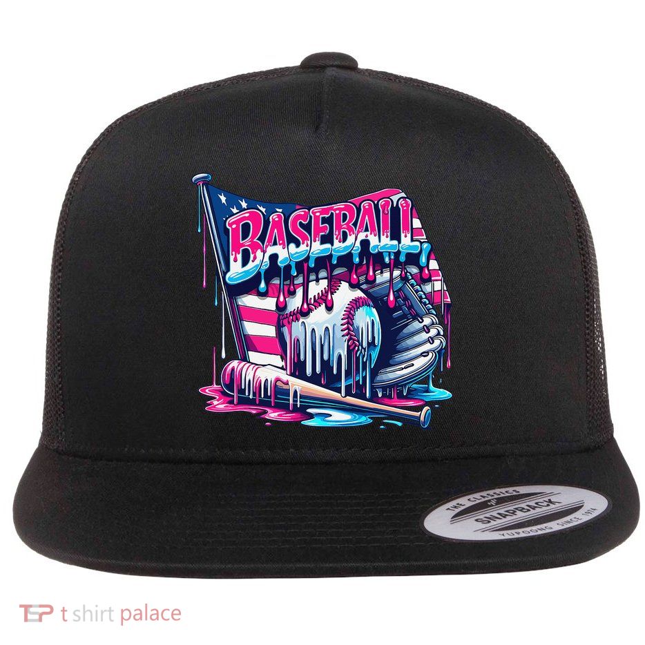 Baseball Drip For Ice Cream Drip Bat Baseball Flatbill Hat