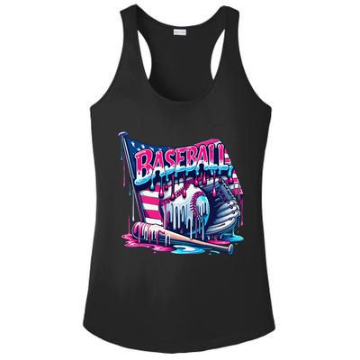 Baseball Drip For Ice Cream Drip Bat Baseball Ladies PosiCharge Competitor Racerback Tank