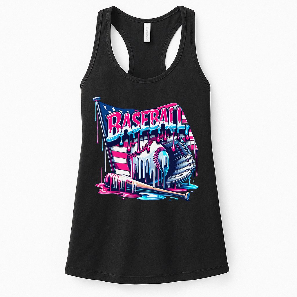 Baseball Drip For Ice Cream Drip Bat Baseball Womens Tank Top