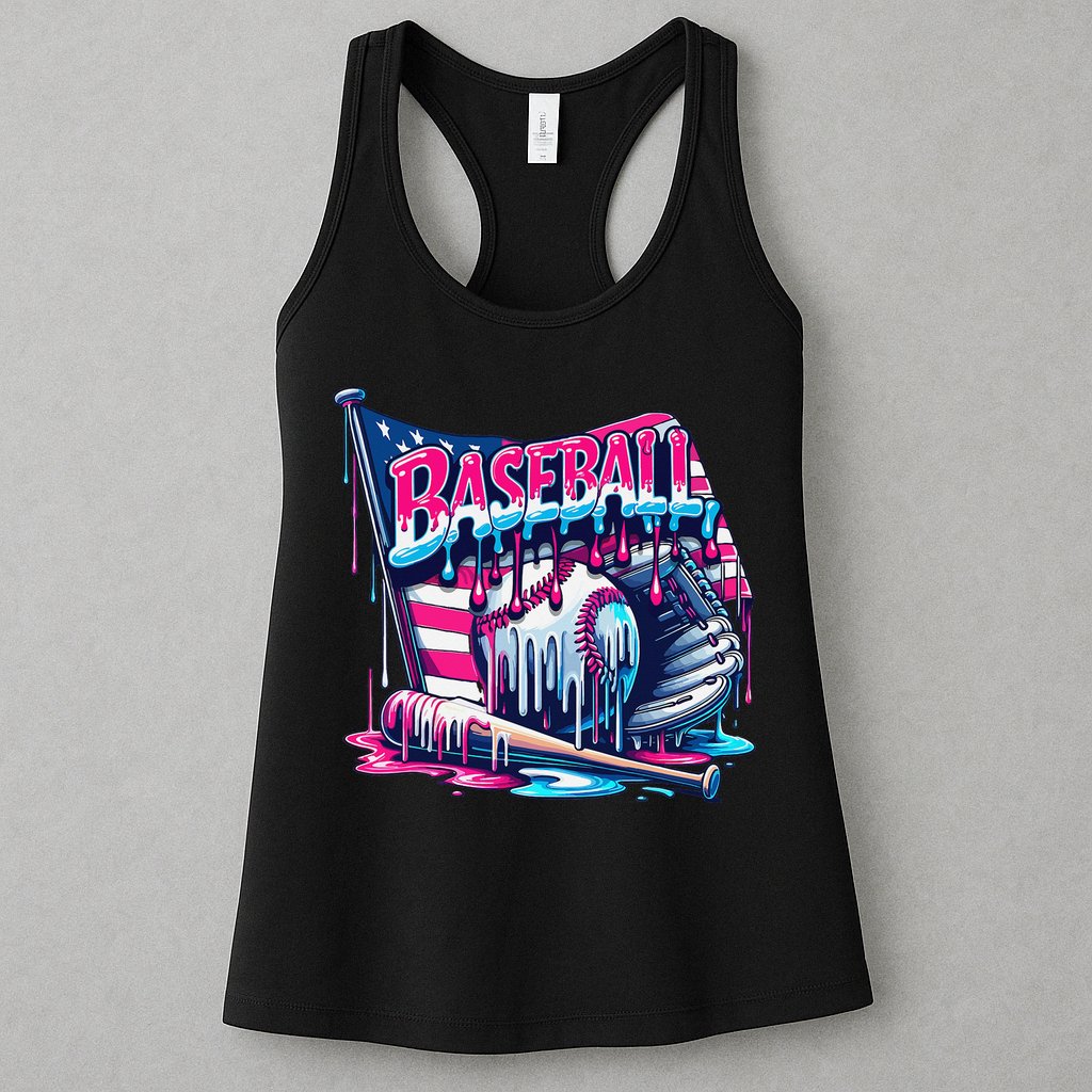 Baseball Drip For Ice Cream Drip Bat Baseball Womens Tank Top