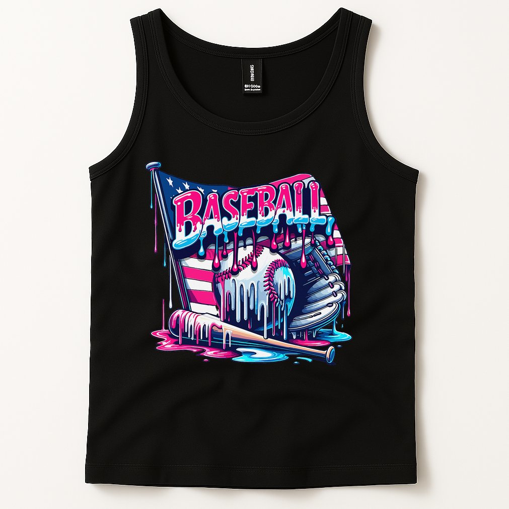 Baseball Drip For Ice Cream Drip Bat Baseball Tank Top