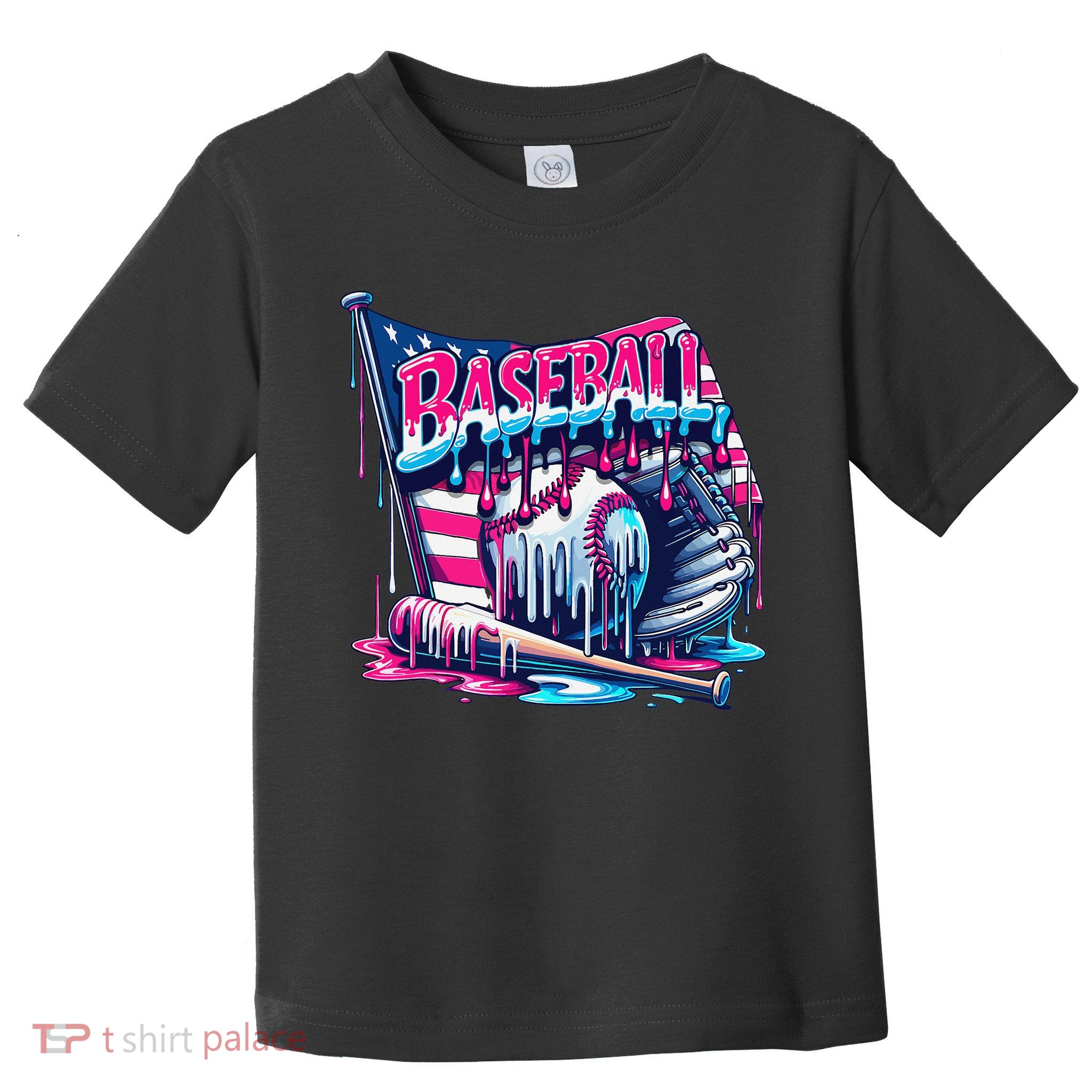 Baseball Drip For Ice Cream Drip Bat Baseball Toddler T-Shirt