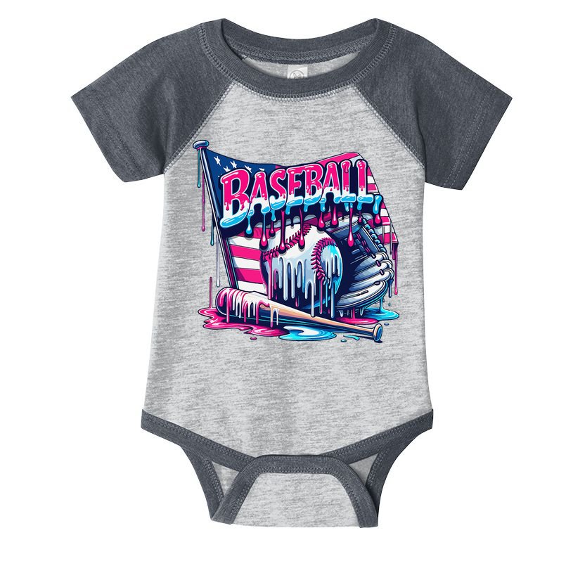 Baseball Drip For Ice Cream Drip Bat Baseball Infant Baby Jersey Bodysuit