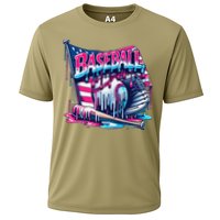 Baseball Drip For Ice Cream Drip Bat Baseball Cooling Performance Crew T-Shirt