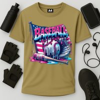 Baseball Drip For Ice Cream Drip Bat Baseball Cooling Performance Crew T-Shirt