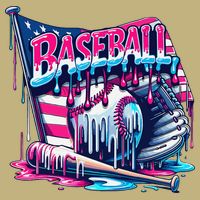 Baseball Drip For Ice Cream Drip Bat Baseball Cooling Performance Crew T-Shirt