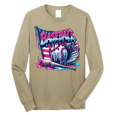 Baseball Drip For Ice Cream Drip Bat Baseball Long Sleeve Shirt
