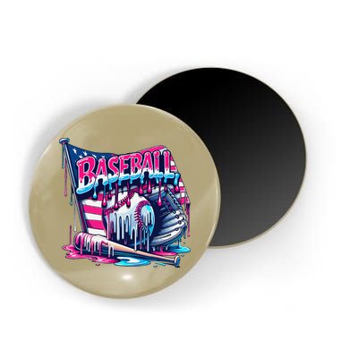 Baseball Drip For Ice Cream Drip Bat Baseball Magnet