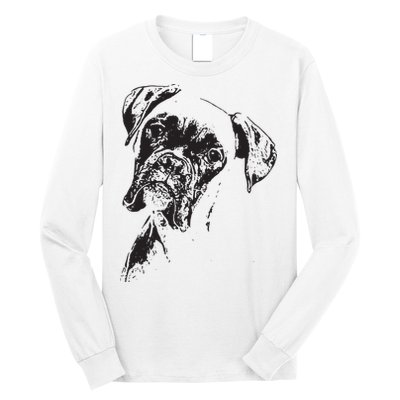 BOXER DOG FACE DOG LOVERS BOXER DOG GIFT Long Sleeve Shirt