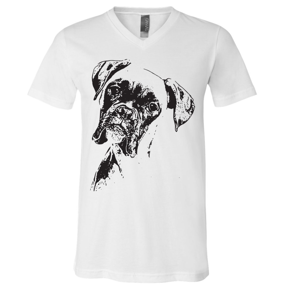 BOXER DOG FACE DOG LOVERS BOXER DOG GIFT V-Neck T-Shirt