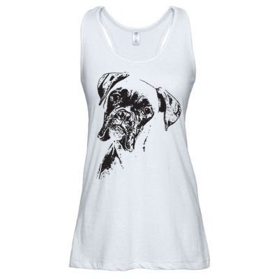 BOXER DOG FACE DOG LOVERS BOXER DOG GIFT Ladies Essential Flowy Tank