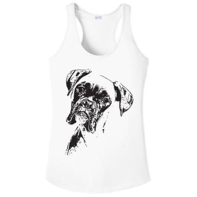 BOXER DOG FACE DOG LOVERS BOXER DOG GIFT Ladies PosiCharge Competitor Racerback Tank
