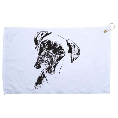 BOXER DOG FACE DOG LOVERS BOXER DOG GIFT Grommeted Golf Towel