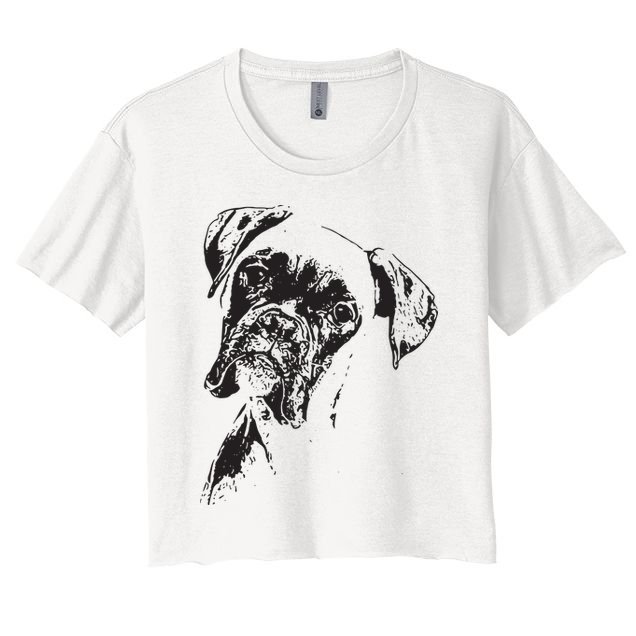 BOXER DOG FACE DOG LOVERS BOXER DOG GIFT Crop Top