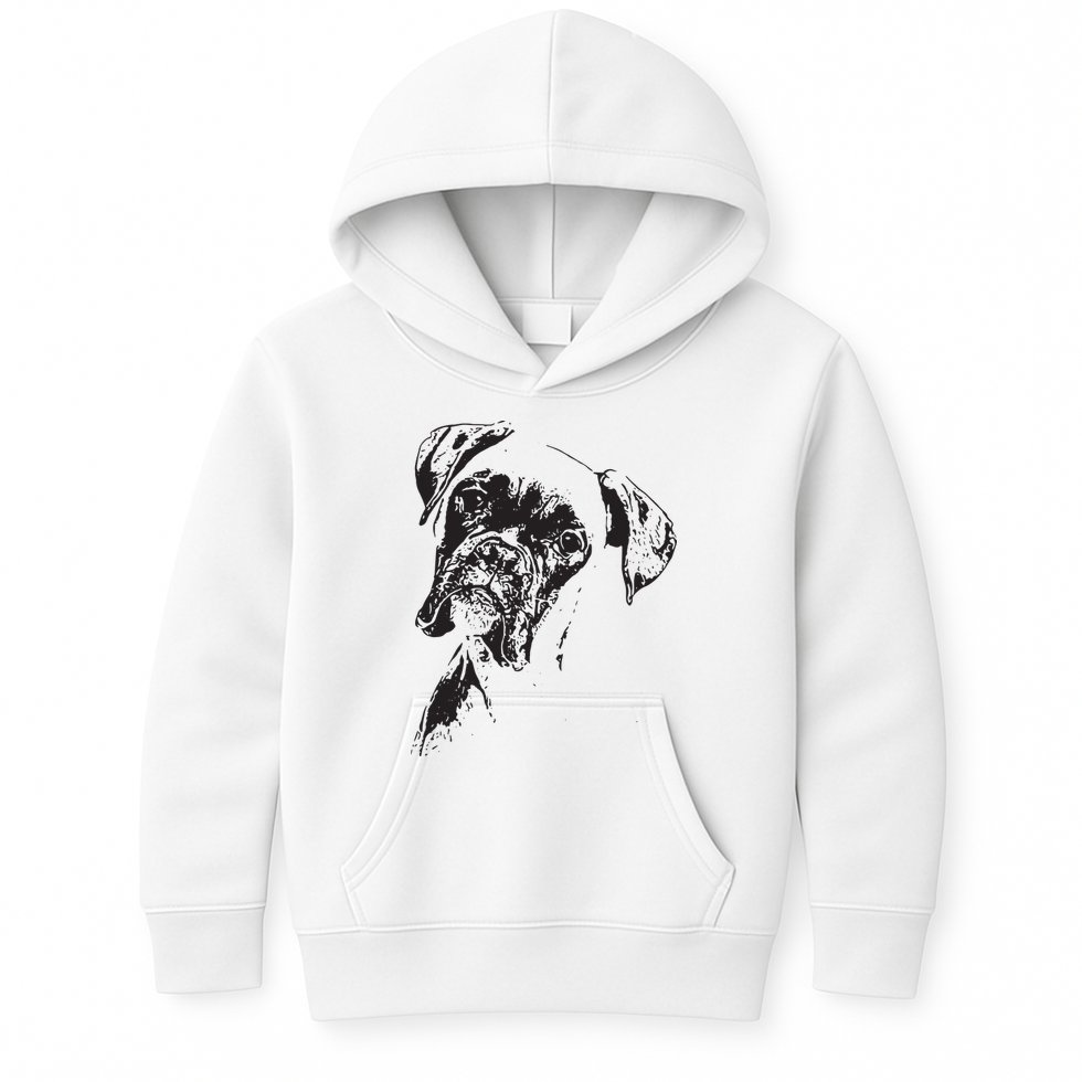 BOXER DOG FACE DOG LOVERS BOXER DOG GIFT Kids Hoodie