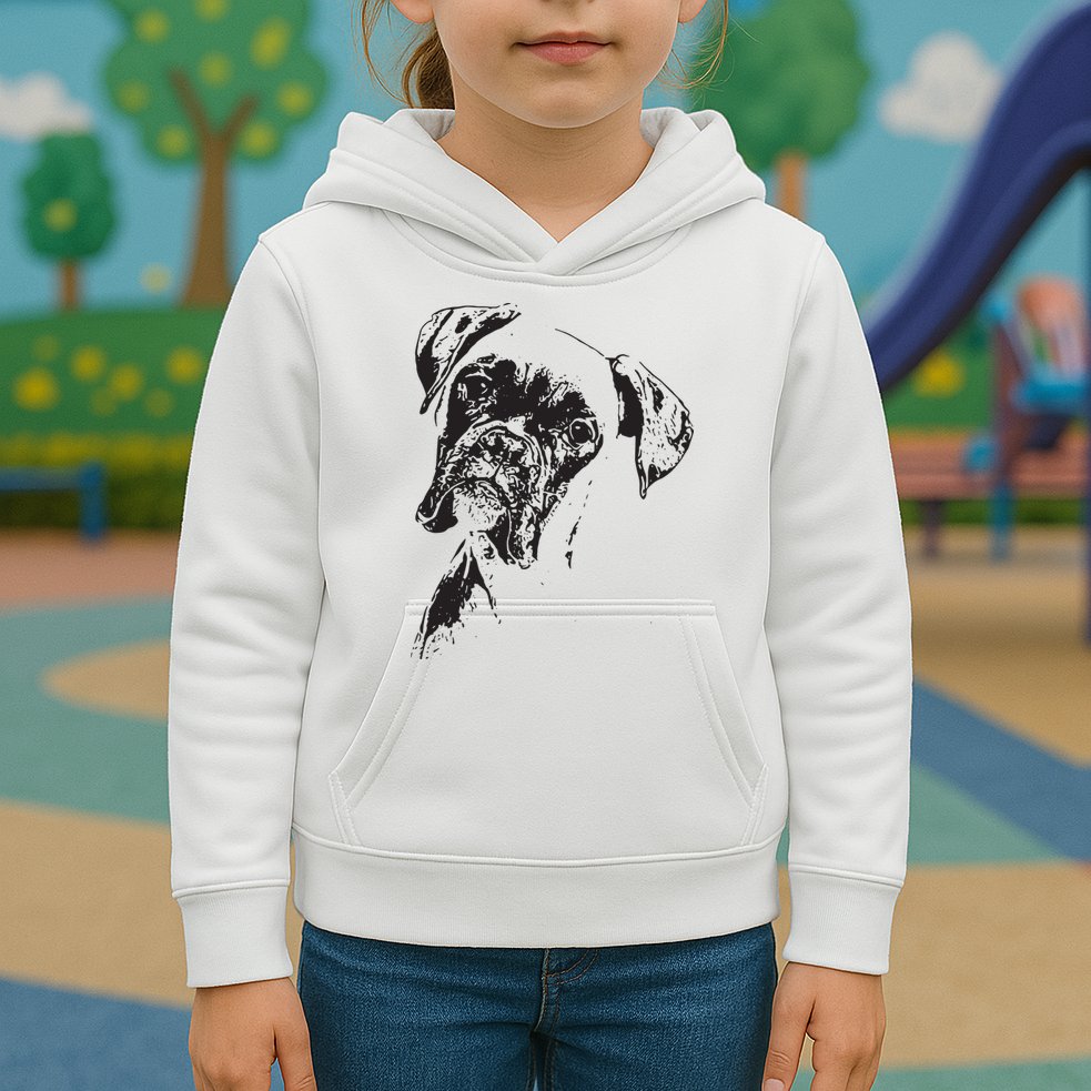 BOXER DOG FACE DOG LOVERS BOXER DOG GIFT Kids Hoodie