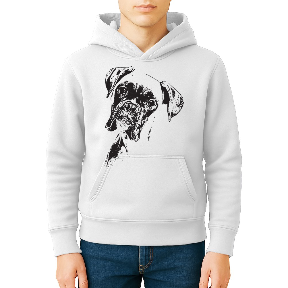 BOXER DOG FACE DOG LOVERS BOXER DOG GIFT Kids Hoodie