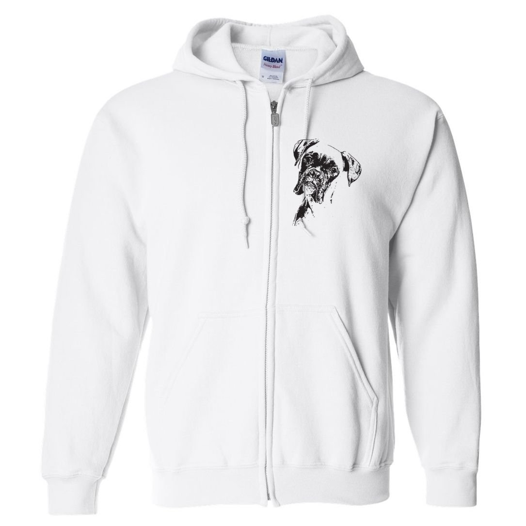 BOXER DOG FACE DOG LOVERS BOXER DOG GIFT Full Zip Hoodie