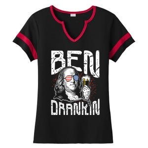 Ben Drankin Funny 4th Of July President Graphic Meaningful Gift Ladies Halftime Notch Neck Tee