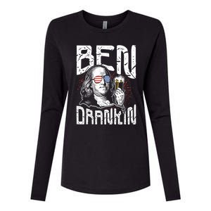 Ben Drankin Funny 4th Of July President Graphic Meaningful Gift Womens Cotton Relaxed Long Sleeve T-Shirt