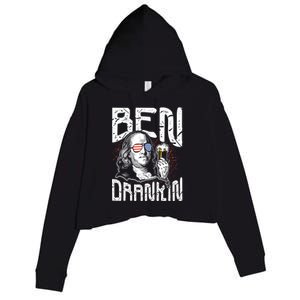 Ben Drankin Funny 4th Of July President Graphic Meaningful Gift Crop Fleece Hoodie