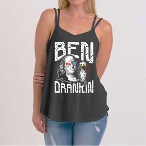 Ben Drankin Funny 4th Of July President Graphic Meaningful Gift Women's Strappy Tank