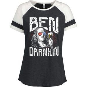 Ben Drankin Funny 4th Of July President Graphic Meaningful Gift Enza Ladies Jersey Colorblock Tee