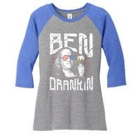 Ben Drankin Funny 4th Of July President Graphic Meaningful Gift Women's Tri-Blend 3/4-Sleeve Raglan Shirt