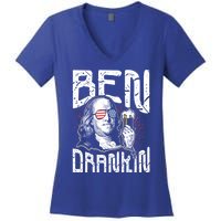 Ben Drankin Funny 4th Of July President Graphic Meaningful Gift Women's V-Neck T-Shirt