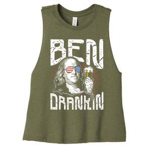 Ben Drankin Funny 4th Of July President Graphic Meaningful Gift Women's Racerback Cropped Tank