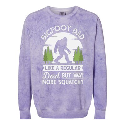 Bigfoot Dad Funny Sasquatch Bigfoot Fathers Day Colorblast Crewneck Sweatshirt