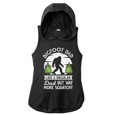 Bigfoot Dad Funny Sasquatch Bigfoot Fathers Day Ladies PosiCharge Tri-Blend Wicking Draft Hoodie Tank