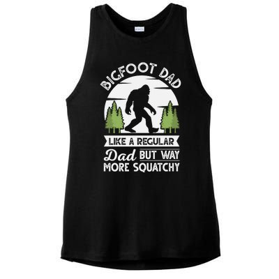 Bigfoot Dad Funny Sasquatch Bigfoot Fathers Day Ladies PosiCharge Tri-Blend Wicking Tank