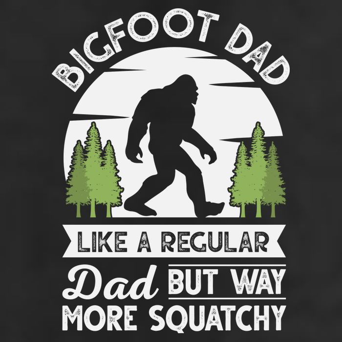 Bigfoot Dad Funny Sasquatch Bigfoot Fathers Day 7 Panel Mesh Trucker Snapback Hat