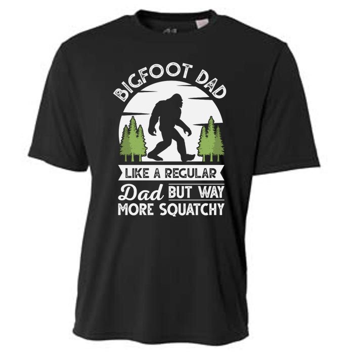 Bigfoot Dad Funny Sasquatch Bigfoot Fathers Day Cooling Performance Crew T-Shirt