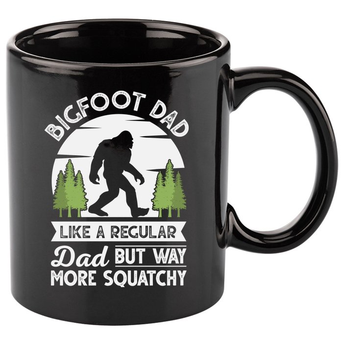Bigfoot Dad Funny Sasquatch Bigfoot Fathers Day 11oz C Handle Ceramic Mug