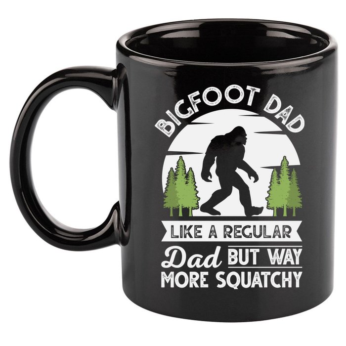 Bigfoot Dad Funny Sasquatch Bigfoot Fathers Day 11oz C Handle Ceramic Mug